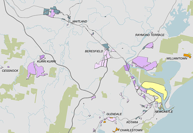 Map of Greater Newcastle Land Supply Monitor