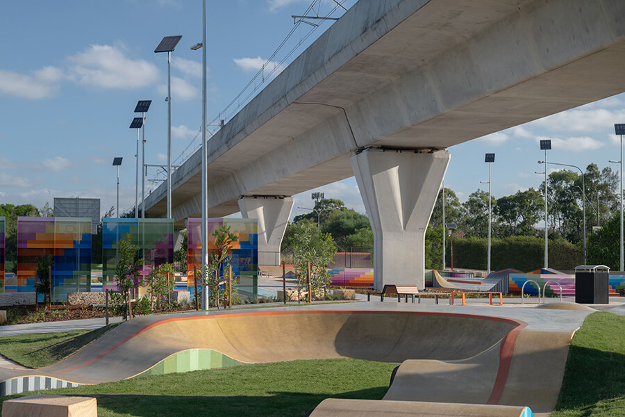 Skate ramps at new park in Beaumont Hills. Credit: NSW Department of Planning, Housing and Infrastructure 