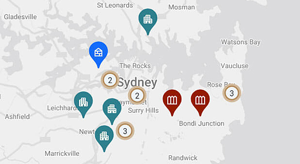 Screenshot of the Government Architect NSW housing map case study locations. Credit: NSW Department of Planning, Housing and Infrastructure