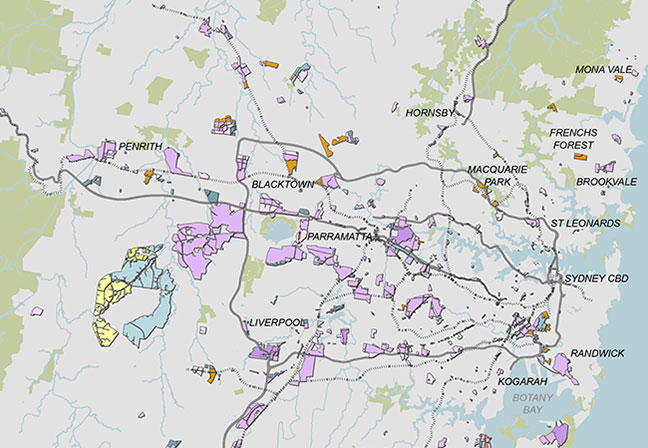 Map of Greater Sydney Land Supply Monitor