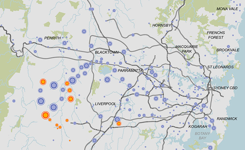 Map of Greater Sydney Employment Land Precincts