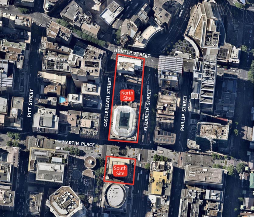 Aerial photo of the North site and South site of the precinct in context. Source: Ethos Urban and Nearmap