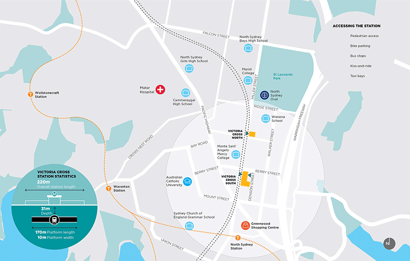 Victoria Cross station map