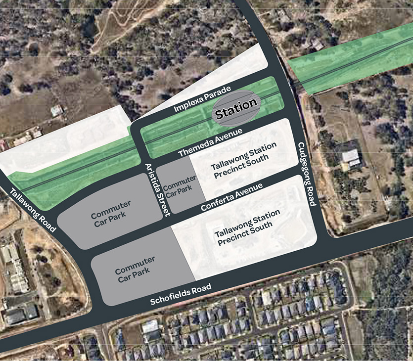 Tallawong Station Precinct South map. Source: Landcom.