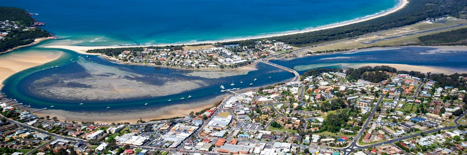 Aerial view of NSW coastal area.