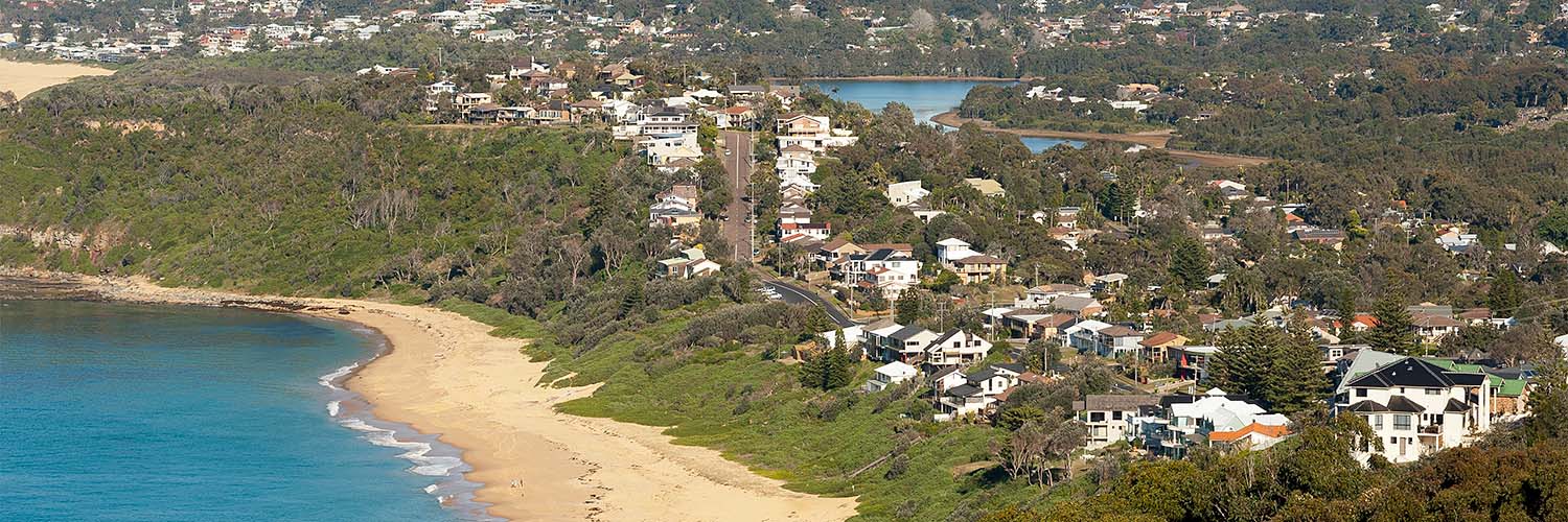 Aerial view of Sydney's Northern Beaches.