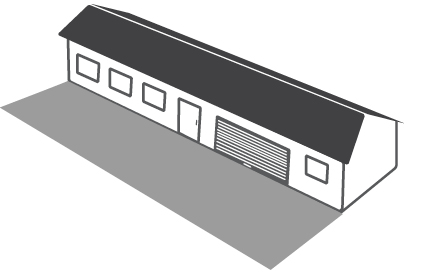 Diagram showing Example 1 – One storey building 50% of site, floor area 500m2