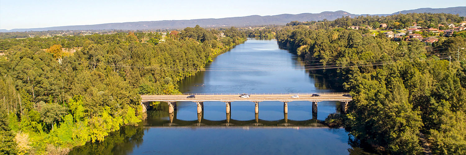 Scenic aerial views of the Hawkesbury River, North Richmond. Credit: Destination NSW
