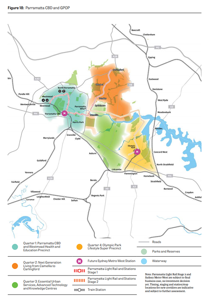 Parramatta CBD and GPOP map