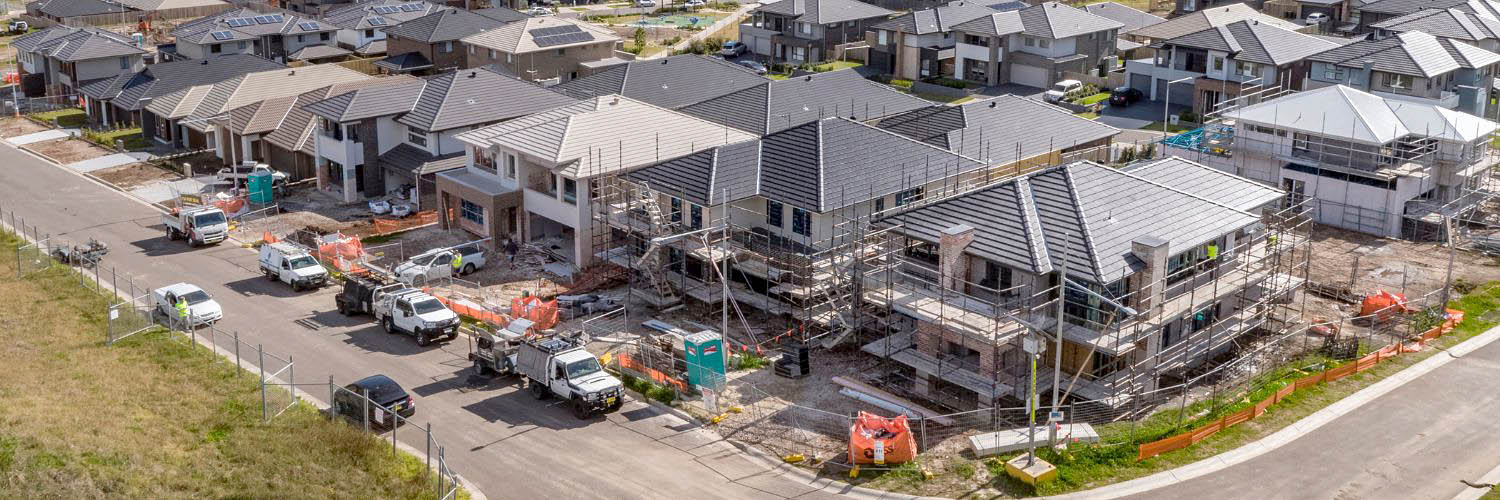 A birds-eye view of a residential subdivision under construction. Credit: NSW Department of Planning and Environment