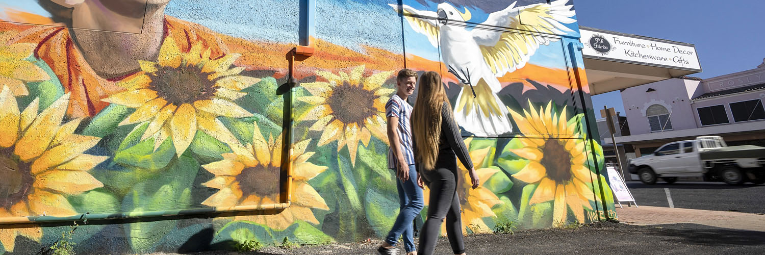 Mural on a local store located on Heber Street in Moree. Credit: Destination NSW