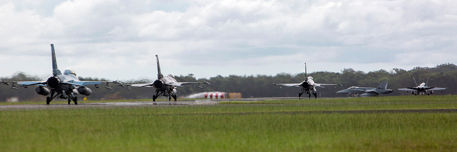 Aeroplanes at the Williamtown RAAF base.