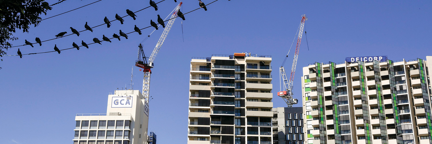 Tops of towers, Precinct E in Redfern, Sydney CBD NSW. Credit: NSW Department of Planning and Environment / Salty Dingo