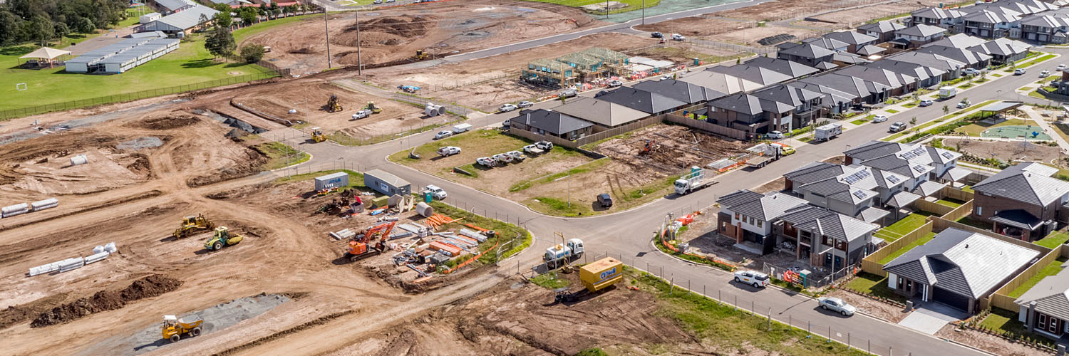 A birds-eye view of a residential subdivision under construction. Credit: NSW Department of Planning and Environment