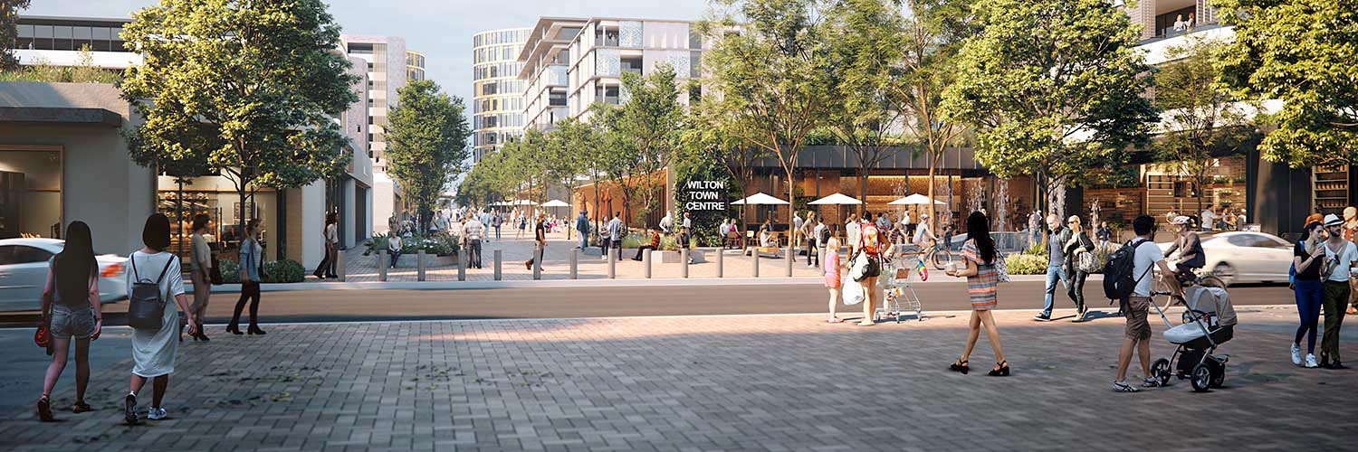 Artist's impression of Wilton Town Centre.