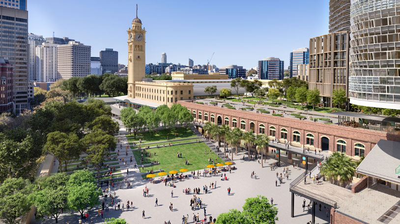 Indicative artist’s impression of Central Square at Central Precinct. Credit: Transport for NSW