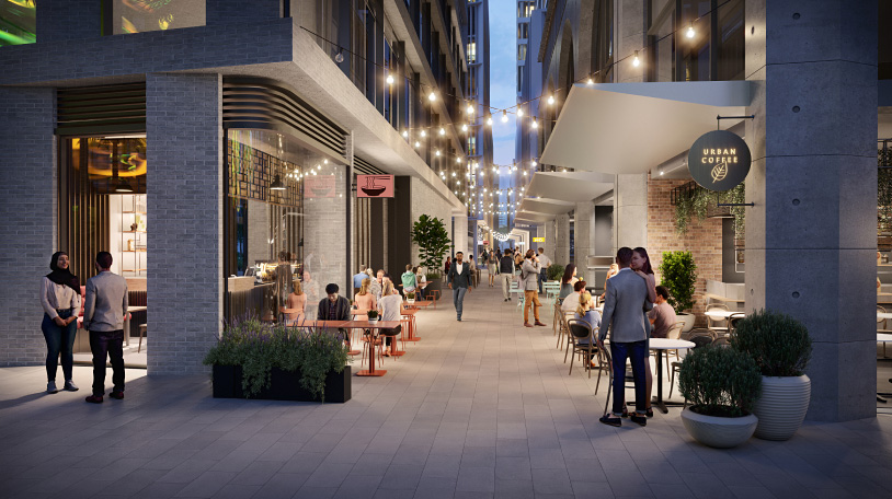 Indicative artist’s impression of interconnected laneways and activated spaces for all at Central Precinct. Credit: Transport for NSW 