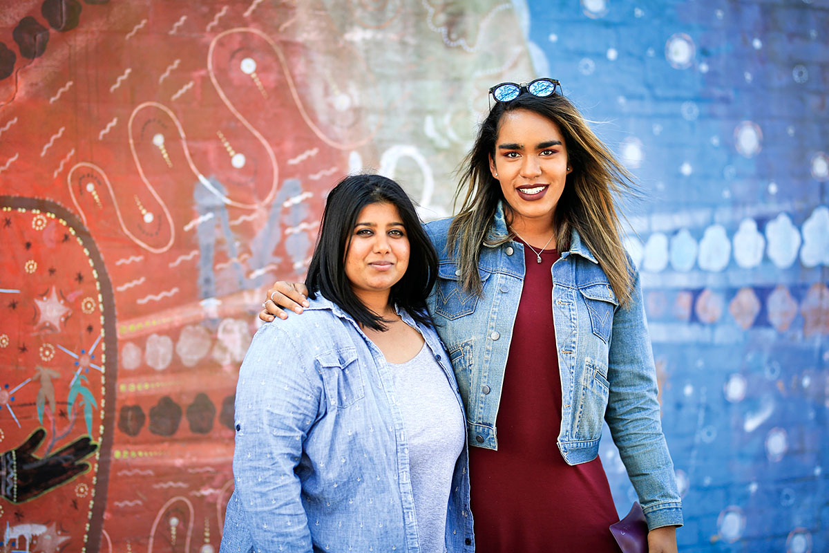 Aishwarya Bedeka and Micaela Mashiri in Redfern, Sydney CBD NSW. Credit: NSW Department of Planning and Environment / Salty Dingo