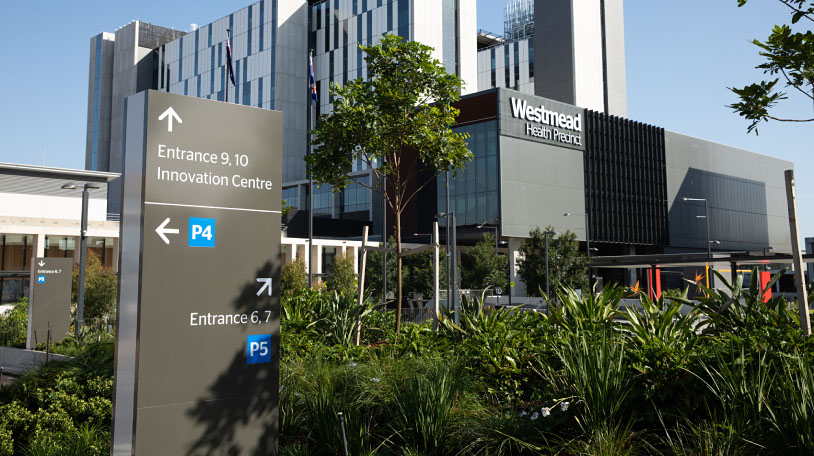 A building within the Westmead Health precinct.