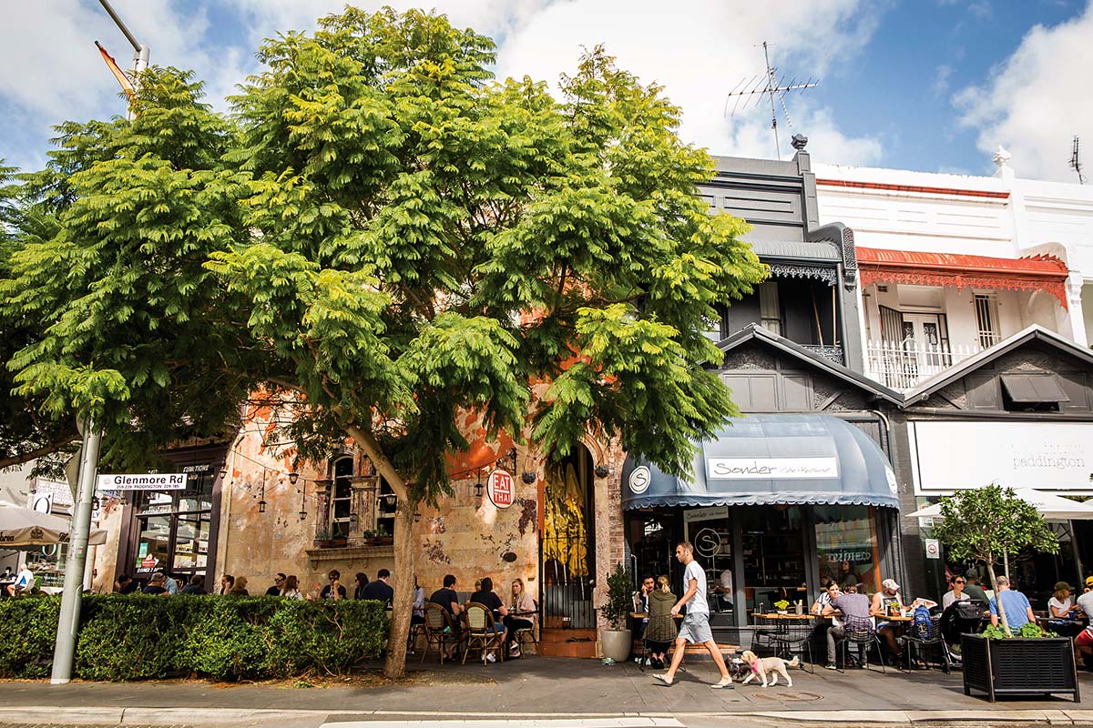 Cafes and restaurants lining the Five Ways, Paddington. Credit: Destination NSW