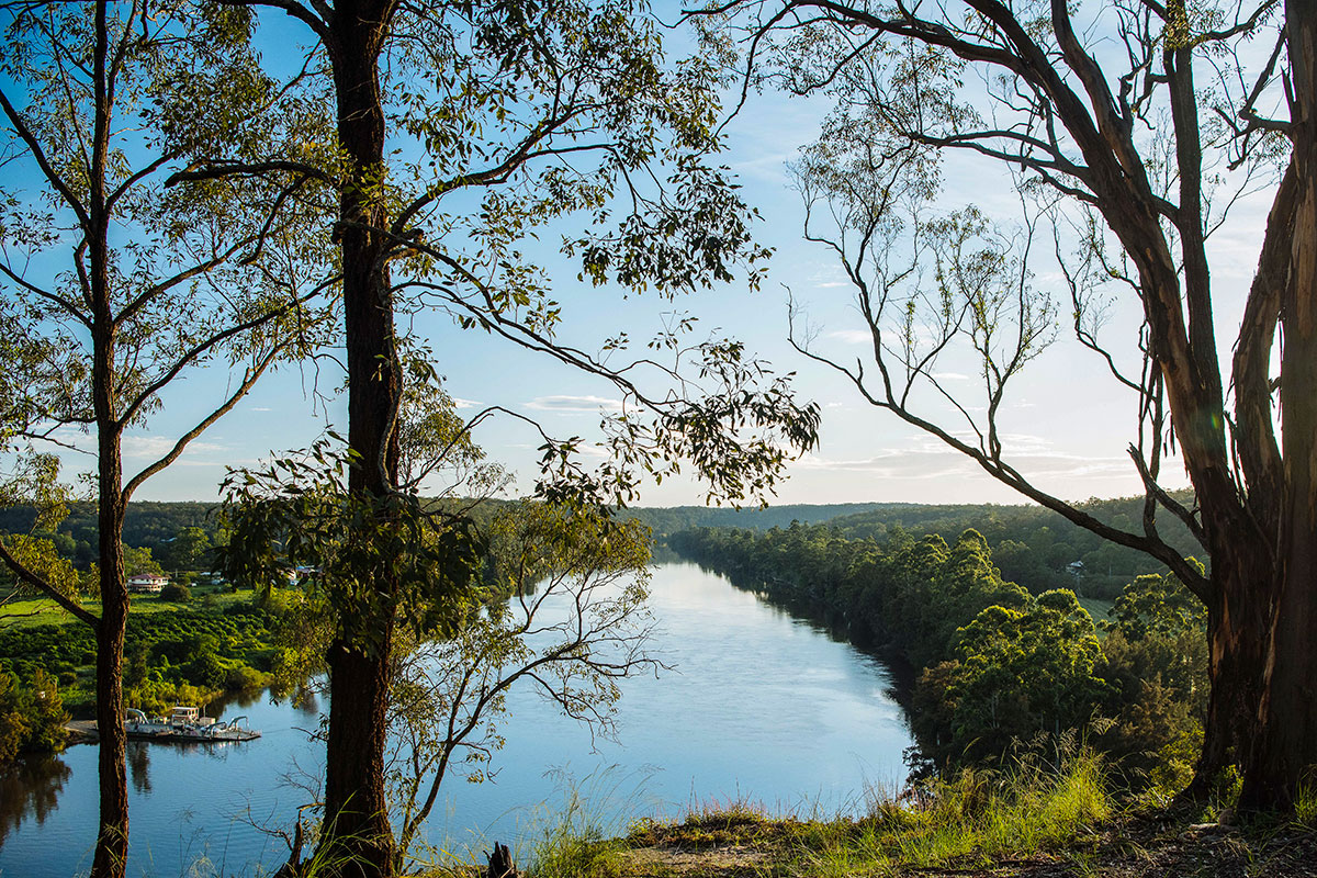 Scenic views across the Hawkesbury River from the Cooks Co-Op lookout, Sackville. Credit: Destination NSW