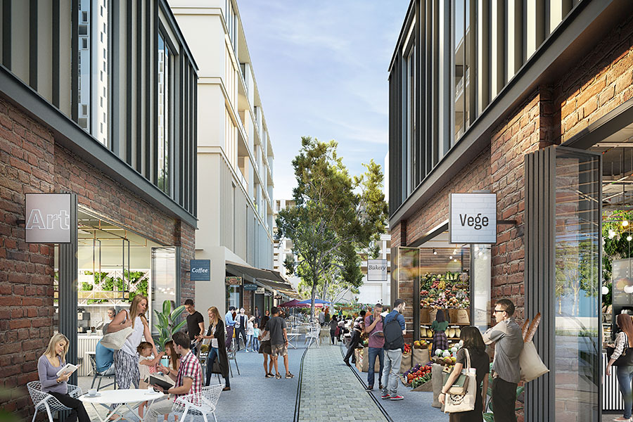 Artist’s impression of the future aerial view of the precinct. Image credit: Transport for NSW