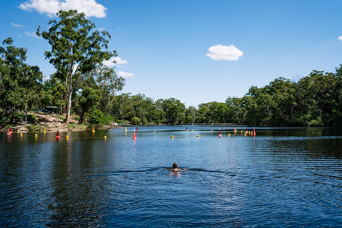 Swimmer at Lake Parramatta. Credit: Dillon Seitchik-Reardon