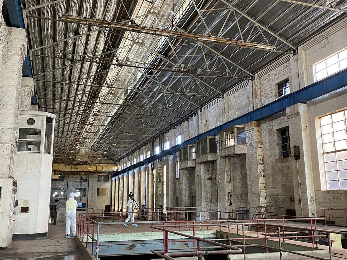 White Bay Power Station cavernous space of the Turbine Hall mezzanine level.