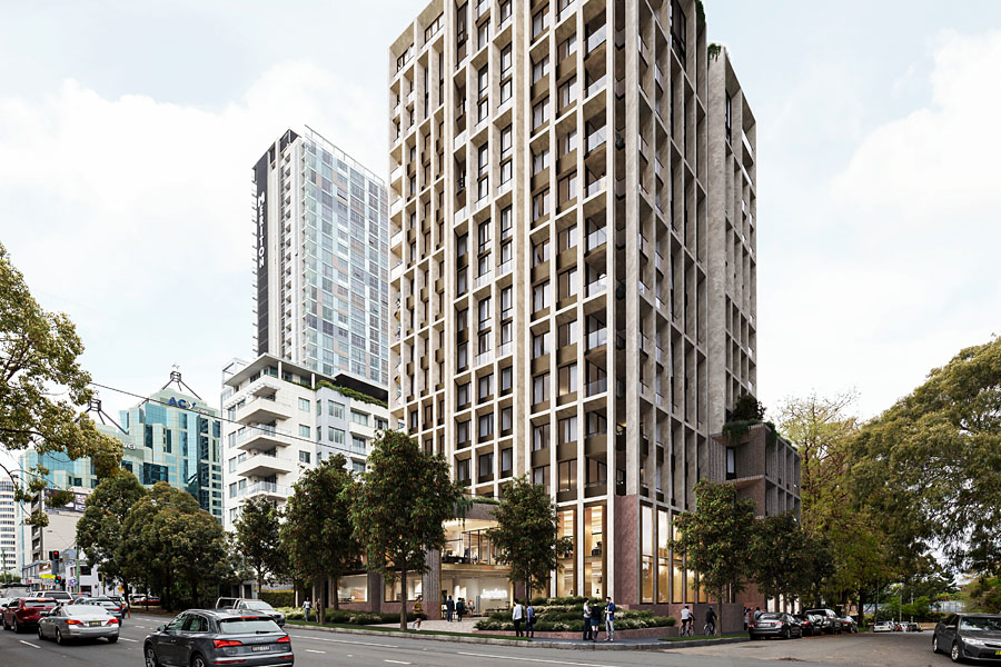 SJB Architecture’s design for a 17-storey residential tower on Sydney's North Shore was selected through a competition advised by the Design Competition Guidelines. Credit: SJB Architecture