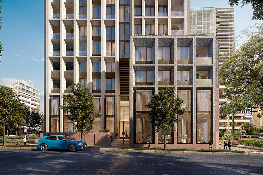 SJB Architecture’s design for a 17-storey residential tower on Sydney's North Shore was selected through a competition advised by the Design Competition Guidelines. Credit: SJB Architecture