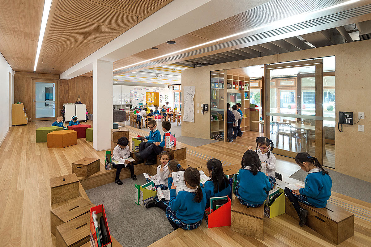 Children in a classroom at Our Lady of the Assumption Catholic Primary School. Credit: John Gollings / Government Architect NSW
