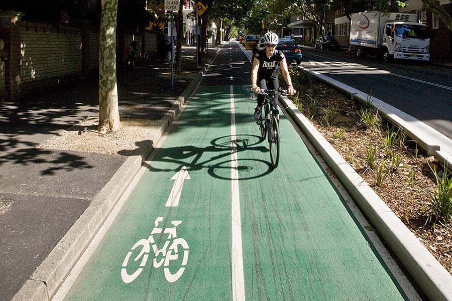 Participation: In response to community feedback, the design was adjusted to preserve a number of mature trees along the route. Credit: Simon Woods, City of Sydney