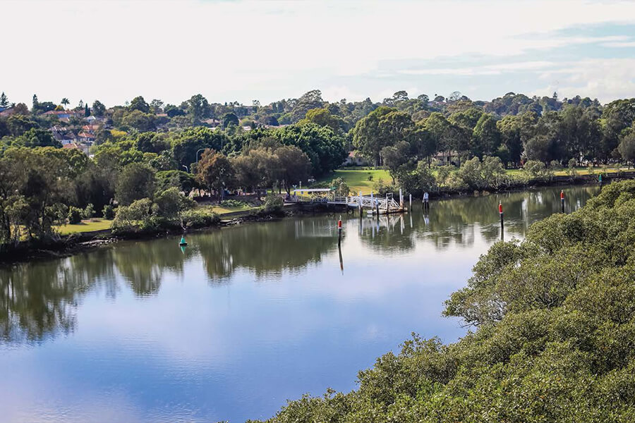 View of Parramatta River. No image credit.