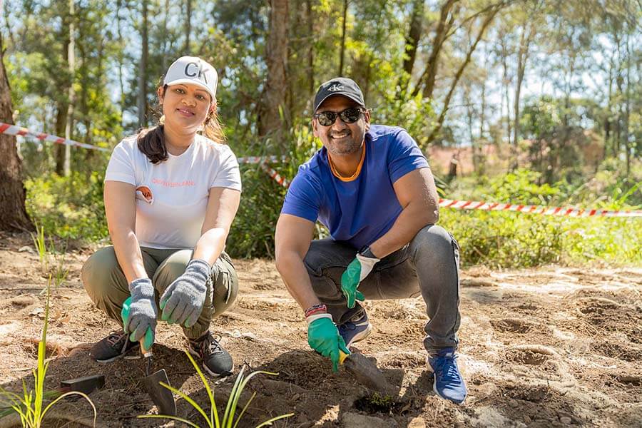 People getting involved in a community bushcare program. Credit: The Enchanted Trove