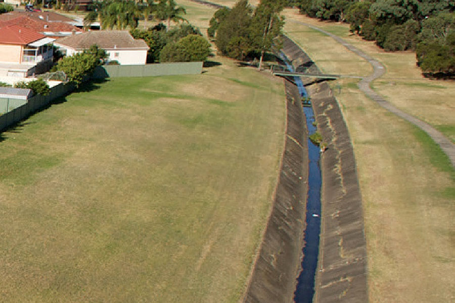 Integration: Replacing the concrete channel with a creek system has restored biodiversity to this urban waterway. Credit: Ian Hobbs