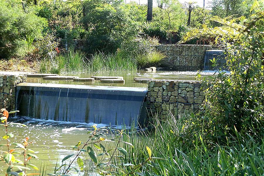 Integration: A series of tiered terraces aerate the stormwater. Credit: Turf Design Studio and Environmental Partnership