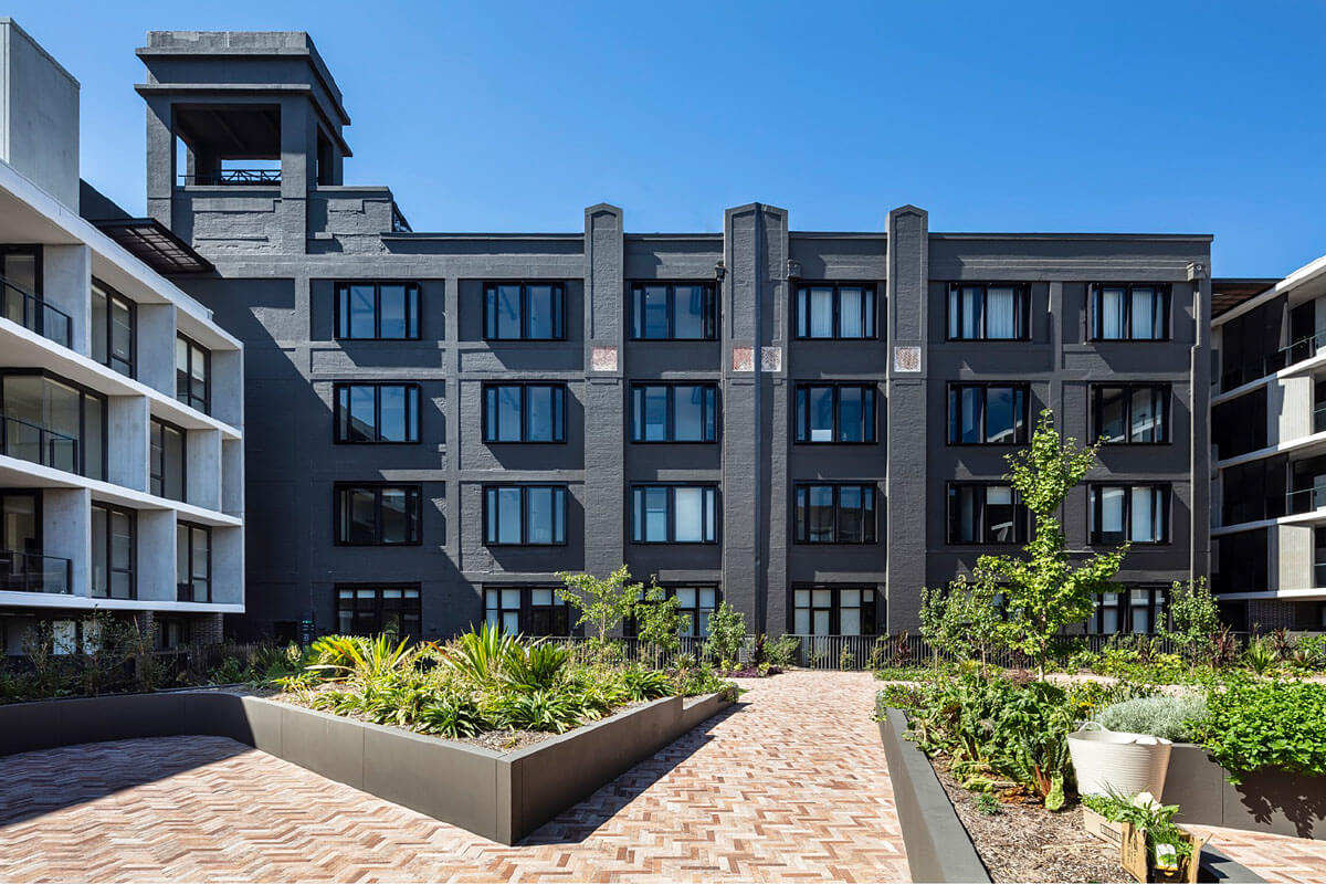 The Burcham, Rosebery – The Burcham is notable for the adaptive re-use of the Wrigley’s Chewing Gum Factory, described as ‘well-ventilated and well-lighted’. Credit: Tom Ferguson Photography