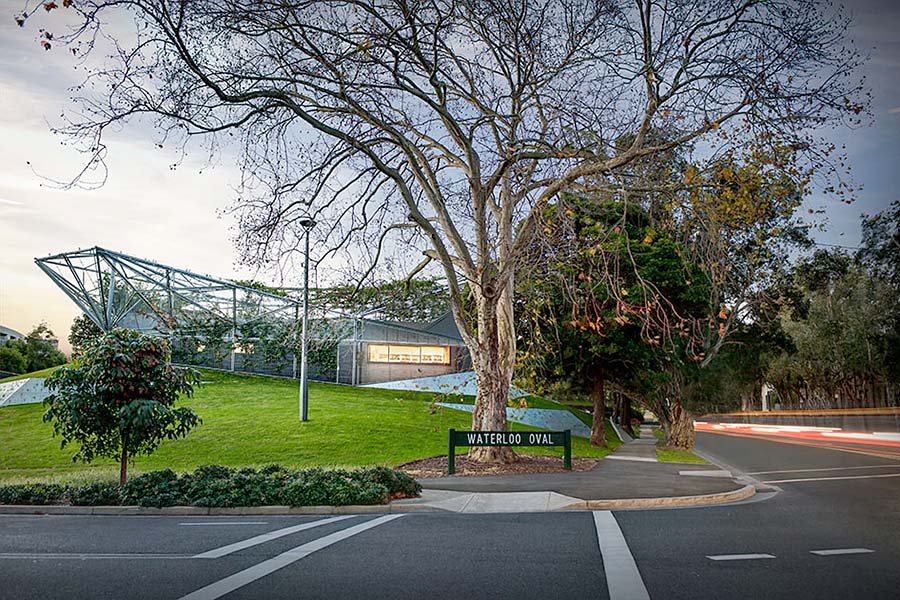 Better fit: Plants growing across the structure have made the building blend into the park setting and adjacent tree canopy. Credit: Josef Nalevansky