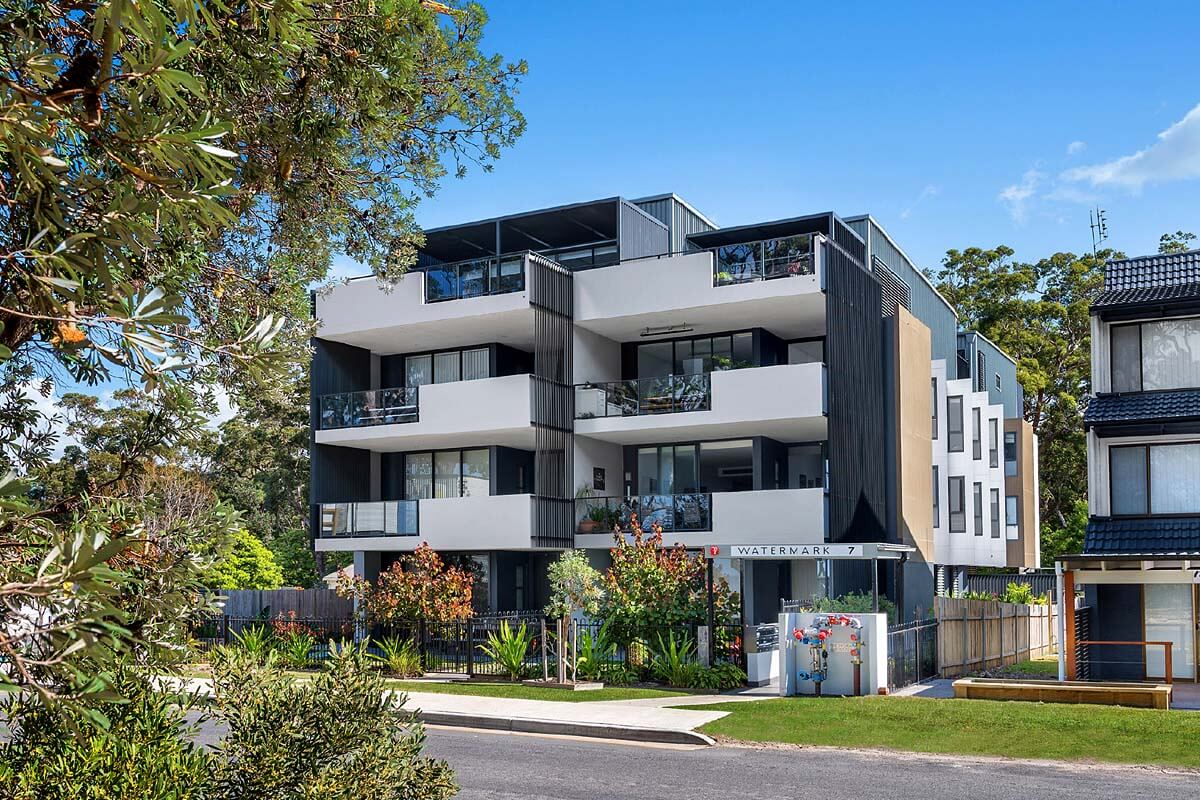 Watermark Apartments are in a rezoned residential street, across the road from the white sand of Jervis Bay. Credit: Real FX Photography
