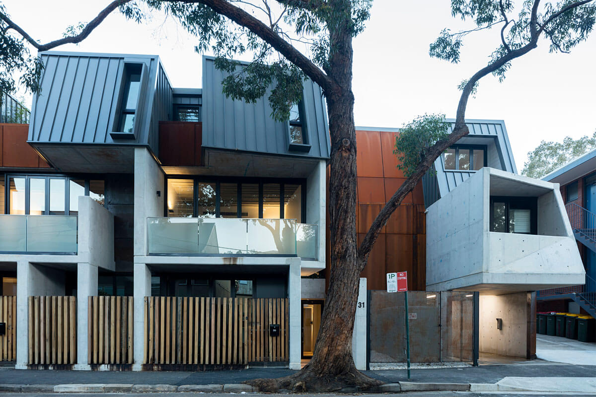 The Darlington Brickworks multi-residential project creates a sense of place by using a terrace form that reflects the building’s context. Credit: Bett Boardman. Source: Glyde Bautovich Architects and urban Designers