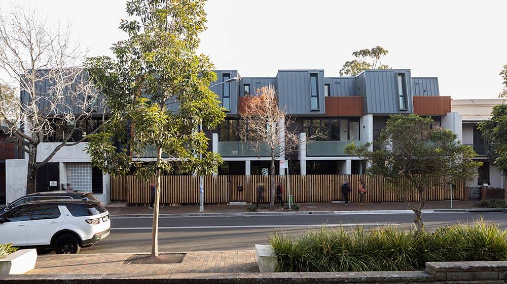 The Darlington Brickworks multi-residential project creates a sense of place by using a terrace form that reflects the building’s context. Credit: Bett Boardman. Source: Glyde Bautovich Architects and urban Designers