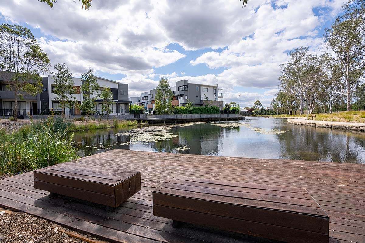Dual occupancy housing with view of a lake in Fairview, NSW. Credit: NSW Department of Planning and Environment