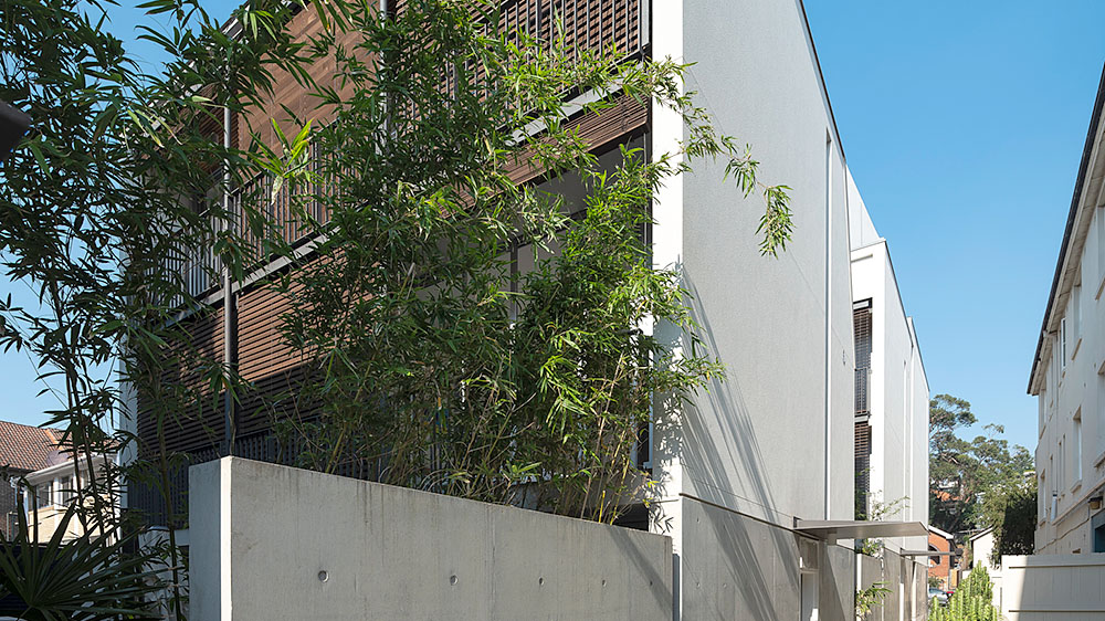 Making the most of a smaller site, this multi-use development contains town houses, apartments, shops and an underground carpark. Credit: Tom Ferguson. Source: McGregor Westlake Architecture