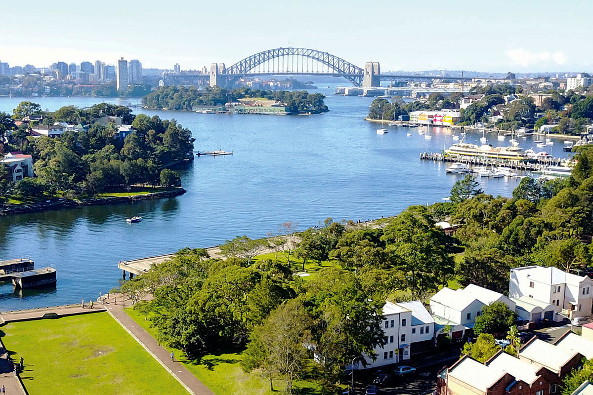 Cityscape from Mort Bay Park, Balmain, Sydney. Credit: NSW Department of Planning, Housing and Infrastructure / Salty Dingo