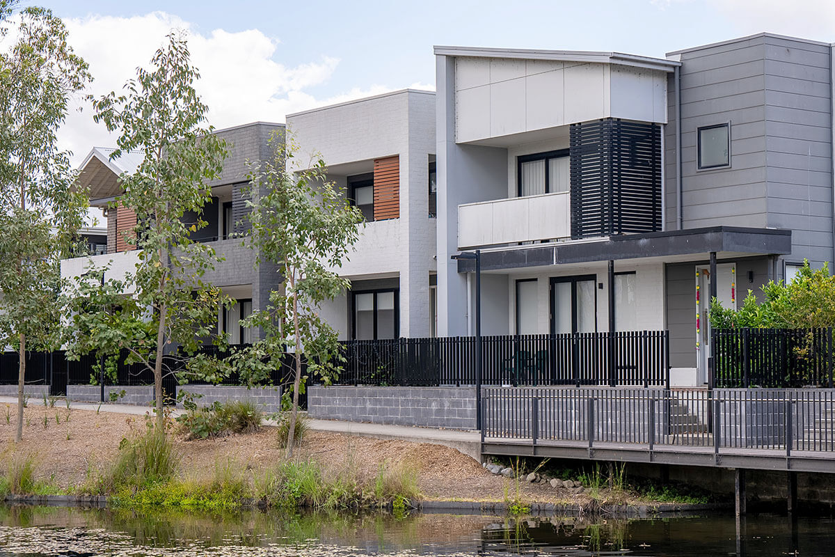 Low- and mid-rise housing on Fairwater Boulevard, Blacktown NSW. Credit: James Grabowski/DPHI