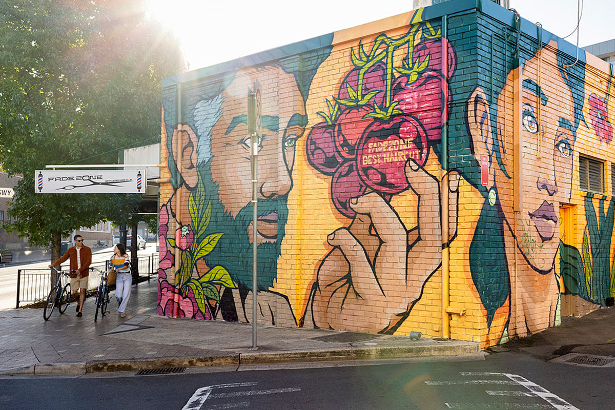 Street art in the laneways of Liverpool CBD in Western Sydney, NSW. Credit: Destination NSW