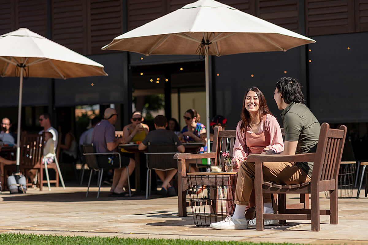 Couple enjoying a visit to the Penrith Regional Gallery in Sydney's west. Credit: Destination NSW