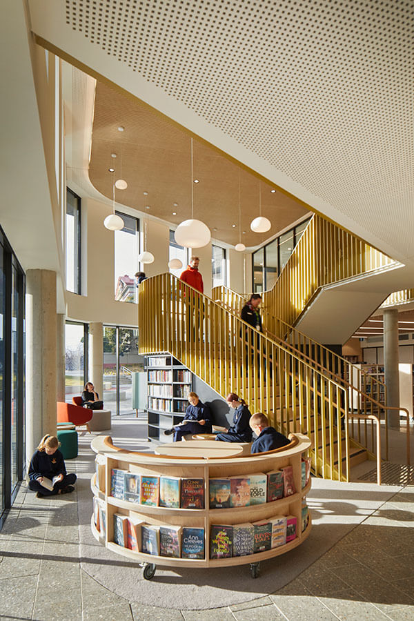 Students reading in the Hilltops Young High School Library, Wiradjuri Country/Young, NSW. Credit: Martin Mischkulnig
