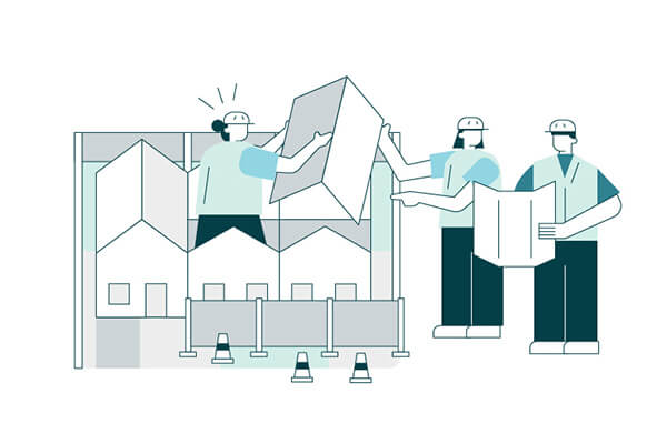 Illustration of affordable construction and home design. Credit: Felix Saw