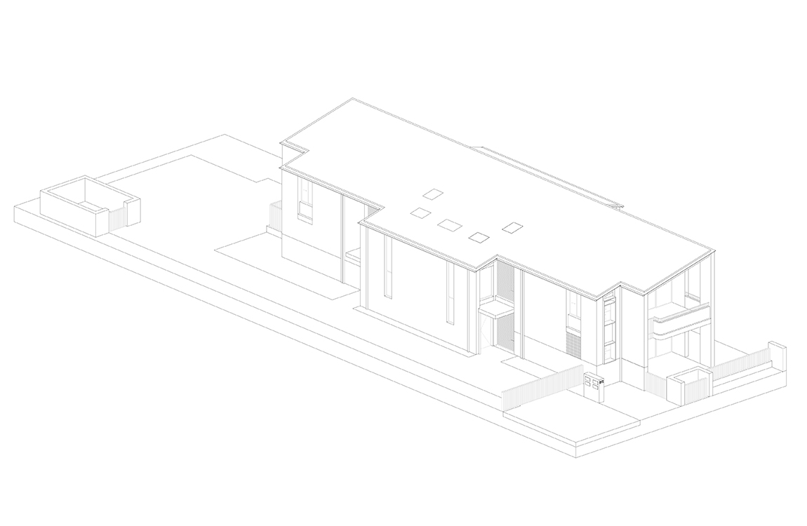 Axonometric section of the Manor homes 01 design by Studio Johnston. Credit: Studio Johnston